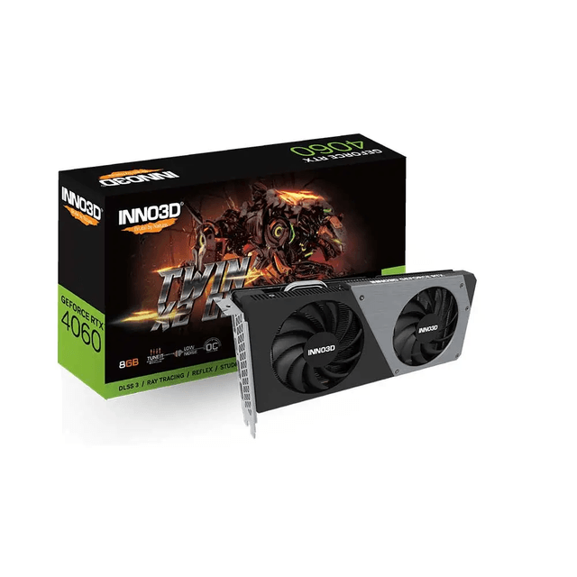 INNO3D GeForce RTX 4060 Twin X2 OC 8GB GDDR6-128-Bit PCI-E 4.0 x8 Gaming Graphics Card - N40602-08D6X-173051N