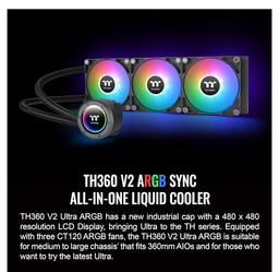 Thermaltake TH360 V2 ARGB Sync CPU Liquid Cooler (Black)