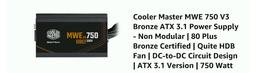 Cooler Master MWE 750 V3 Bronze Version
